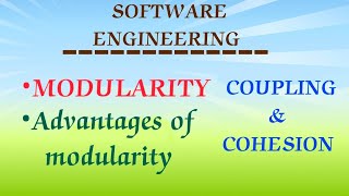 MODULARITY IN SOFTWARE ENGINEERING  COUPLING COHESION computerscience gate educationcs [upl. by Ayaros]