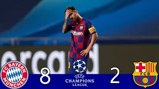 Bayern Múnich 8×2 Barcelona  UCL Quarter Final 2020  Extented Highlights amp Goals 🎤⟨⟨حفيظ دراجي⟩⟩ [upl. by Yhtomit]