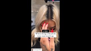 Bleach and tone root touch up tips blonding [upl. by Aneleve]