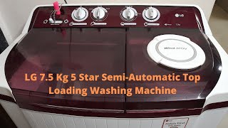 Semi Automatic Washing Machine  LG 75 kg  How to use Washing machine Demo washingmachine [upl. by Einad]