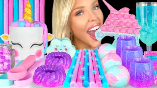 ASMR PASTEL FOOD UNICORN CAKESICLES EDIBLE POP IT SPRINKLES POP ROCKS UNICORN FOOD MUKBANG 먹방 [upl. by Dreda998]