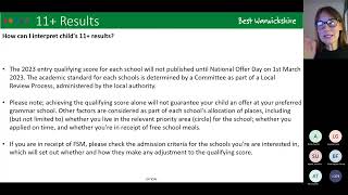 School Admissions Applying to Secondary School with 11 Results Webinar October 2022 [upl. by Danya96]