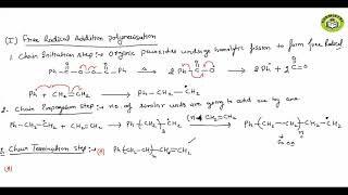 cationic anionic and free radical mechanism of Polymers  Lecture6 [upl. by Yrahk720]