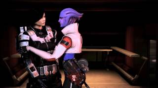 Mass Effect 3 Omega DLC Aria prefers girls FemShepManShep kiss comparison [upl. by Averat]