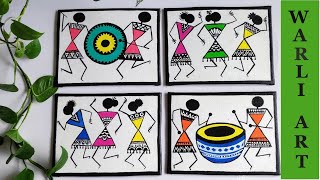 Modern Warli Wall Art StepByStep Instruction  Warli Painting Indian folk Art [upl. by Clementina]