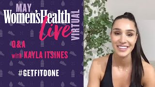 Kayla Itsines Interview Talking AtHome Fitness Food amp Workouts  Womens Health Live Virtual QampA [upl. by Maddalena]