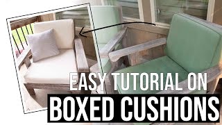 Super Easy and Simple DIY Zipper Outdoor Cushion Cover with Boxed Corner Tutorial [upl. by Ecirtnuahs]