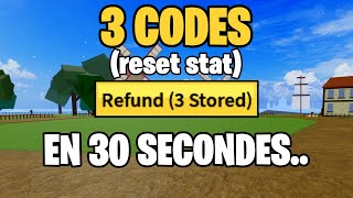 TOUS LES CODES RESET STAT EN 30 SECONDES Blox Fruits [upl. by Ylim]