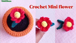 Crochet Mini Flower THeDIYRoom crochet amigurumi handmade DIY Flower [upl. by Ahseer]