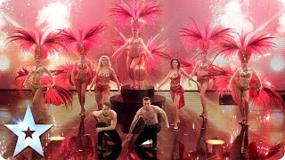 Burlesque act Crazy Rouge put on a glitzy show  Britains Got Talent 2014 [upl. by Odareg475]