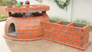 Make Arch Fish Tank from Brick and Cement [upl. by Lecram185]