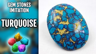 DIY How to make Realistic Natural Turquoise Stone Stone imitation technique VIDEO Tutorial [upl. by Assiluy]