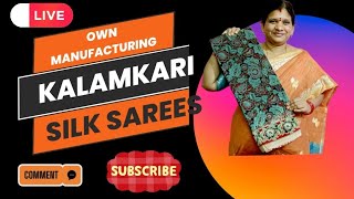 Pure Kalamkari Silk Sarees 99856 92476  Own manufacturing Sri Priya Silks Wholesale Store [upl. by Faulkner972]