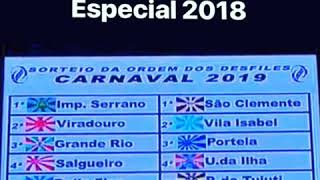 Ordem dos desfiles das escolas de samba do Rio de janeiro para 2019 [upl. by Clarisse]