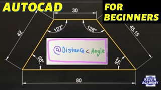 How to Draw Line Distance with Angle in AutoCAD for Trapezoidal Shape [upl. by Augusta]