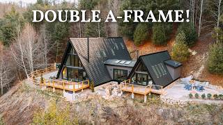 Inside this Double AFrame Mountain Cabin Full Tour [upl. by Kaine]