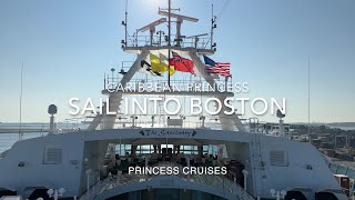 Sailing into Boston on Princess Cruises Caribbean Princess July 28 2023 Time Lapse [upl. by Assira226]