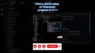 program to ascii value of character in Cshortsyoutube ytshorts trending youtubeshorts music [upl. by Adley]