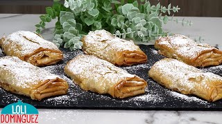 CRUJIENTES FÁCILES DE MANZANA Y CREMA PASTELERA 😍 Deliciosos  Loli Domínguez  Dulces [upl. by Drofnas]