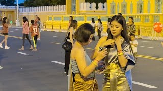 Beautiful Cambodia 4K  Phnom Penh Virtual Walking Tour  The Walk Street [upl. by Ynelram]