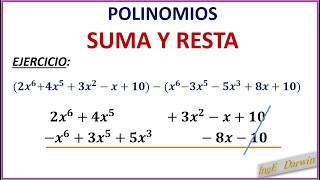 SUMA Y RESTA ENTRE POLINOMIOS [upl. by Paulo]