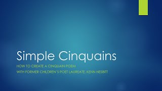 Simple Cinquains  How to Write a Cinquain Poem [upl. by Lertnahs]