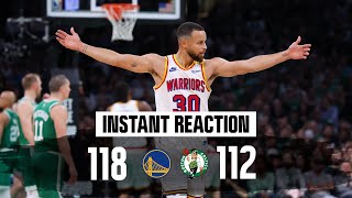 INSTANT REACTION Warriors outscore Celtics 3017 down the stretch to pull out the W in Boston [upl. by Malinda495]