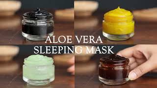 4 Overnight aloe vera masks for clear skin  turmeric coffee tea tree amp charcoal mask [upl. by Kelli514]