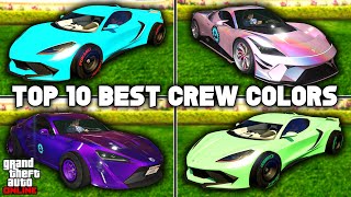 The Top 10 Best Crew Colors In GTA 5 Online 2023 Modded Crew Colors Neon Colors amp More [upl. by Enelehs]