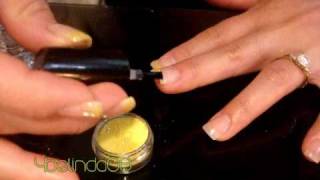 how to quotglitter french tipquot your nails at home [upl. by Sherill]