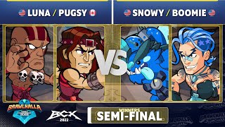 luna amp Pugsy vs Snowy amp Boomie  Winners SemiFinal  Brawlhalla World Championship 2022 [upl. by Wylma]