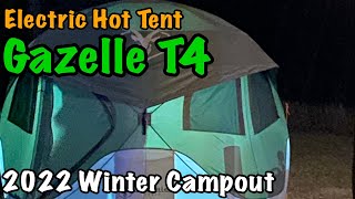 Electric Hot Tent  Winter Campout 2022 [upl. by Ahtiek430]