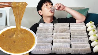 고노와다해삼내장에 적셔먹는 광어지느러미 기가 맥힌다👍 Raw flatfish fin amp Sea cucumber intestines MUKBANG ASMR EATINGSHOW [upl. by Ricardama]