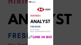 HSBC Hiring freshers for Analyst Job role  Apply Now [upl. by Ennaesor]