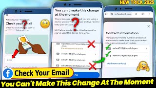 How to Remove Gmail from Facebook 2024 Chack Your Email  You cant make this change at the moment [upl. by Luise]