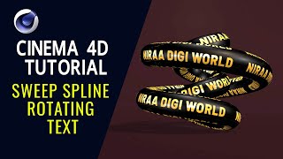 Sweep Spline Rotating Text  Cinema 4D Tutorial [upl. by Aneehta738]