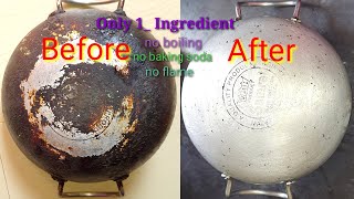 Burnt Iron Kadai Clean With Caustic Soda  Caustic Soda Experiment  Utensils Cleaning Tips [upl. by Tallula]