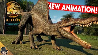 NEW Spinosaurus Exit Animation amp Model Tweaks  Jurassic World Evolution 2 Free Update [upl. by Fiorenze98]