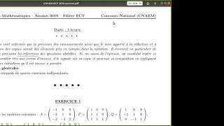 ECT CNAEM 2019 Exercice 4 [upl. by Womack504]