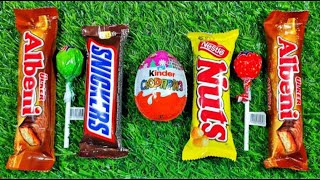 ASMR LOLLIPOP ICE CREAM Unpacking Kinder BIG Surprise eggs AND Lollipops Chocolate Sweets [upl. by Dorinda]