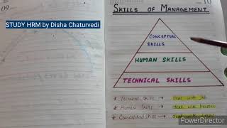 Management Skills in hindiSkills of Managementconceptual skillhuman skilltechnical skill [upl. by Wrench]