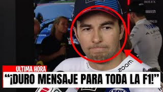 ¡EL IMPACTANTE MENSAJE DE CHECO PÉREZ DEJA A LA F1 EN SHOCK TOTAL [upl. by Jamie]