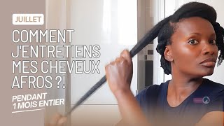 🇨🇮105• ROUTINE CAPILLAIRE de juillet  cheveux crépus  AFROS challengevalèhtépuissanci2  Valèh Té [upl. by Annaeg]