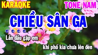 Karaoke Chiều Sân Ga Tone Nam Bolero Beat Chuẩn 2024  Nhạc Sống Hải Tiên [upl. by Emalia]