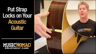 How to put strap locks on your Acoustic Guitar without permanently modifying it with AcoustiLok [upl. by Ahsenwahs]