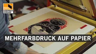 Mehrfarbiger Siebdruck auf Papier  Pappe mit PapyroPrint Siebdruckfarbe [upl. by Ellehcam646]