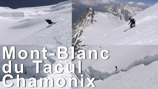 MontBlanc du Tacul Voie Normale Face Nord Ski de randonnée montagne alpinisme Chamonix [upl. by Sinnelg]