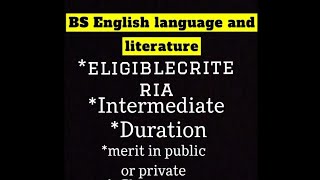 BS English language and literature [upl. by Thedrick]