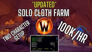 UPDATED BEST SOLO CLOTH FARM DUAL SETUP  100KHR  WoW The War Within [upl. by Elehcar830]