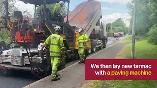 Road resurfacing  A step by step process [upl. by Ontine]